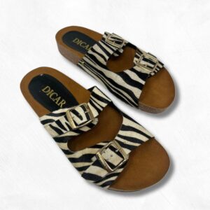 Sandalia Birkenstock para mujer en cuero ref 2H Cebra