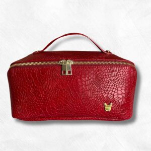 Neceser en cuero para mujer Rojo