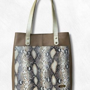 Cartera de cuero para mujer ref 2506 Almendra - Pitón