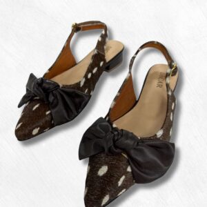 Baletas en cuero para mujer Bambi Café Animal Print