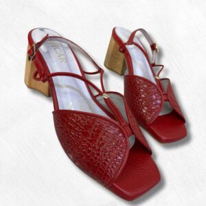Sandalias en cuero para mujer 3294 Rojo