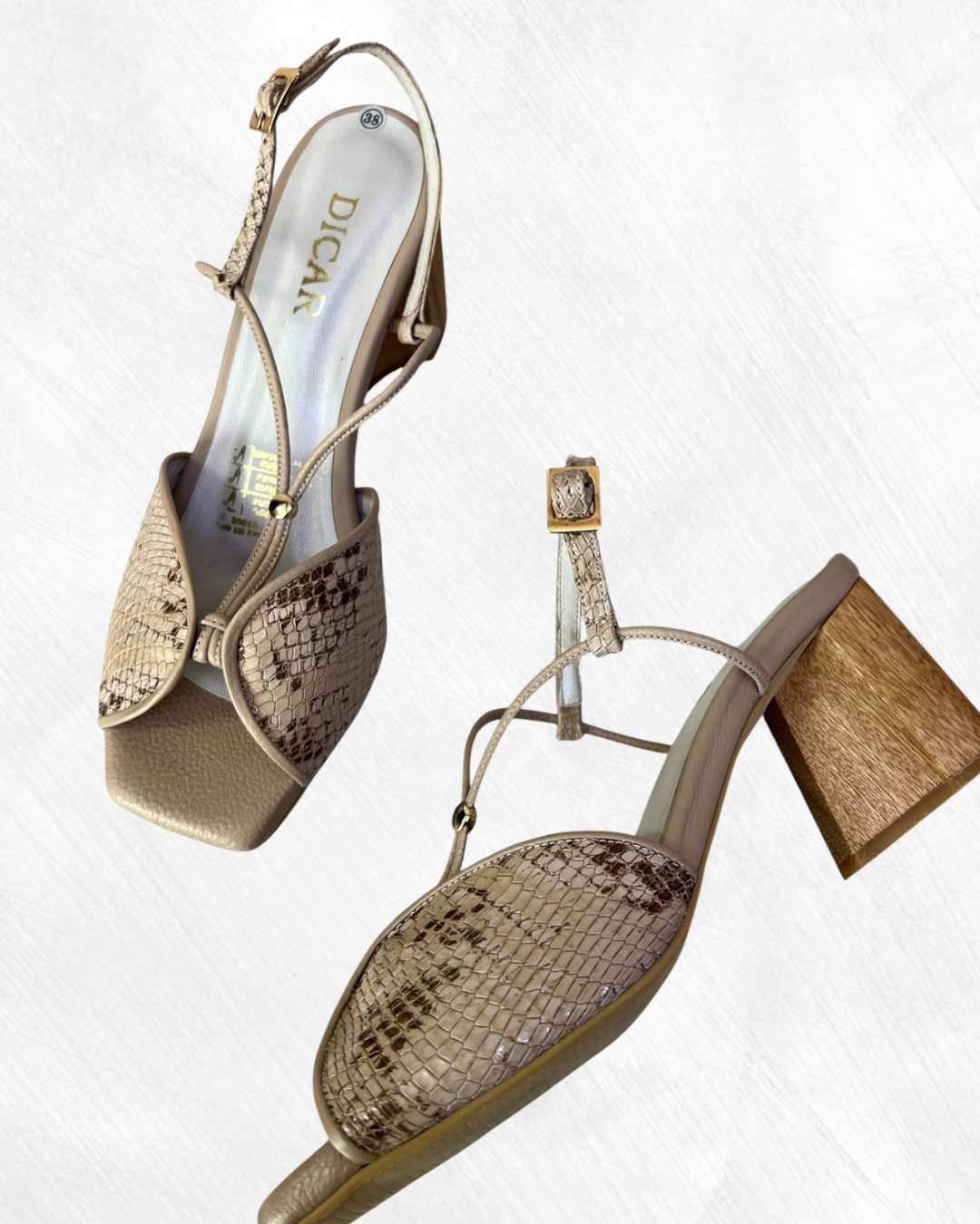 Sandalias en cuero para mujer 3294 Nude - Imagen 4